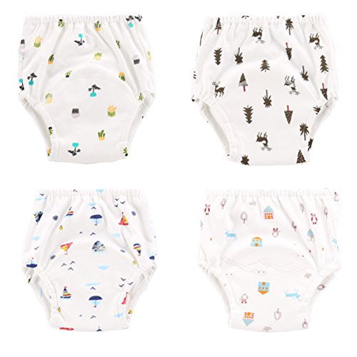 Haimoburg 4 pannolini da allenamento impermeabili, per bambini, per addestramento del vasino, Set da 4 pezzi A, L