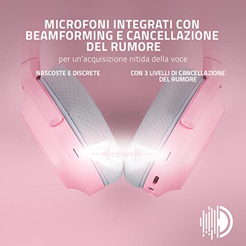 Barracuda - Cuffie Wireless Multipiattaperma per Gioco e Mobile (SmartSwitch Dual Wireless, Microfoni a Cancellazione di Rumore, TriForce Titanium 50 mm, App Audio) Quartz Rosa - Cuffia gaming - Immagine 2
