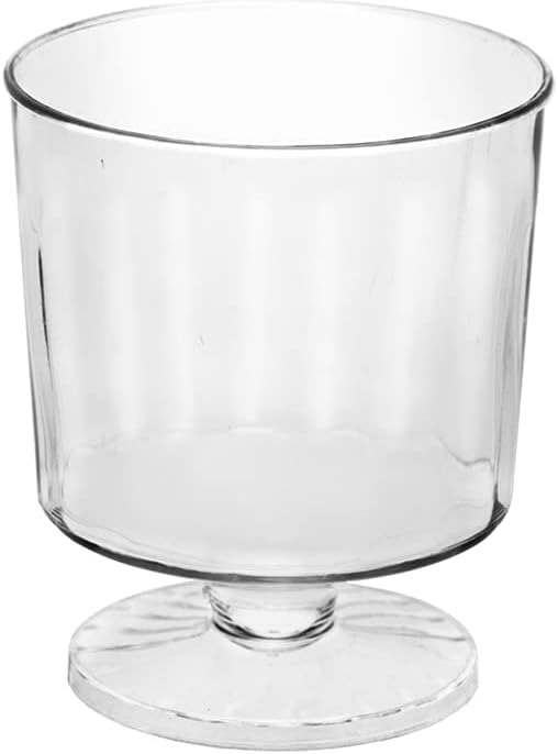 Party Essentials Disposable Plastic 2-Ounce Mini Stemware Glasses, for Wine Tastings, Small Portions, Food Samples, Condiments, Sauces, 100-Count, Clear