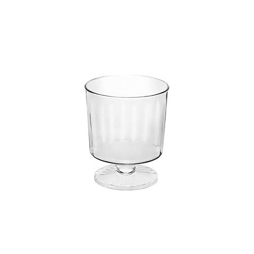 Party Essentials Disposable Plastic 2-Ounce Mini Stemware Glasses, for Wine
