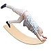 Tavola d'equilibrio oscillante in legno, tavola oscillante da 35,4 pollici in legno curvato, giocattolo di apprendimento aperto per bambini per bambini, tavola curva da yoga per interni ed esterni per