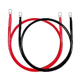 Los cables del inversor de batería de 5AWG 3 pies contienen un cable positivo (rojo) y un cable negativo (negro) para sus necesidades de cableado.