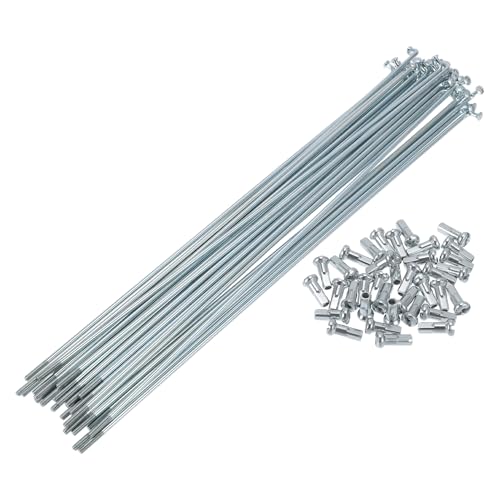 TUCKBOLD Bicycle Spokes Bike Wheel Spokes Silver Tone Nipple 1 Set 13G 227mm Length 45 Steel Galvanized
