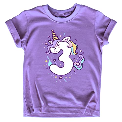 Image of Unicorn 3rd Birthday Shirts for Toddler Girls Outfit 3 Year Old Third Three Shirt