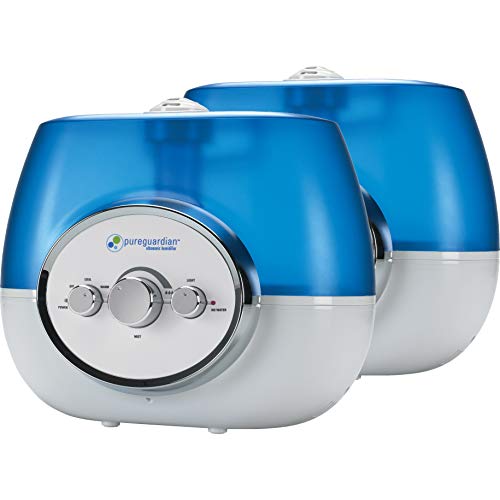 Pureguardian 9.6L Output Per Day Ultrasonic Warm And Cool Mist Humidifier, Single Room, Home, Desk, Office, Bedroom, Baby, Easy Quiet Operation, Night Light, Auto Shut-Off, Pure Guardian H1510, 2-Pack #TOP29