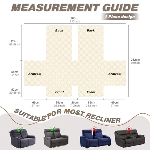 Image of TAOCOCO Waterproof Recliner Covers(Grayish Brown, 2 Seater)