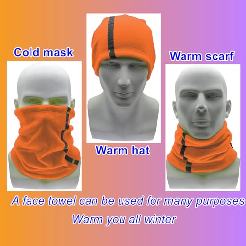 LJDJ Ski Goggles, Snowboard Motorcycle Goggles with Reflective Winter Neck Gaiter Face Cover for Youth Teens Men Women (Orange)