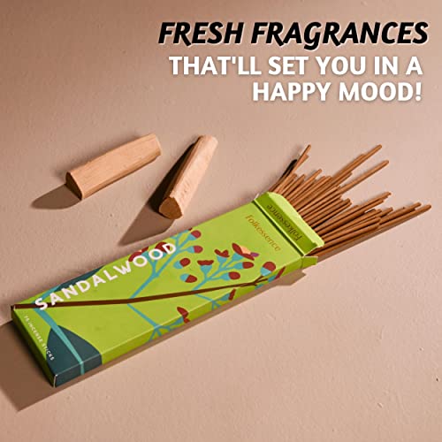 Folkulture Sandalwood Incense Sticks - Pack Of 75 Insenses For A Positive Aura, Slow Burning Incense Matches - Natural And Non -Toxic, Organic And Slow Burning Inscents For Cleansing (Sandalwood) #TOP2