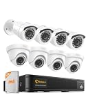 Anlapus FULL HD 1080P H.265+ Kit Vidéo Caméra Surveillance Extérieure   8CH DVR avec 1To disque dur, 4pcs en Bullet et 4pcs en Dôme  App gratuite