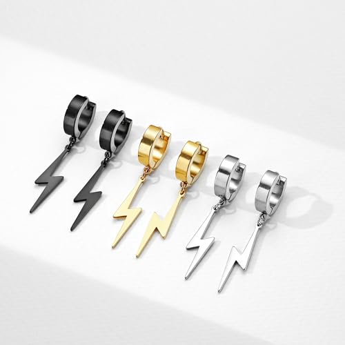Pendientes de flash de acero inoxidable como joyas regalos de cumpleaños unisex con caja 6