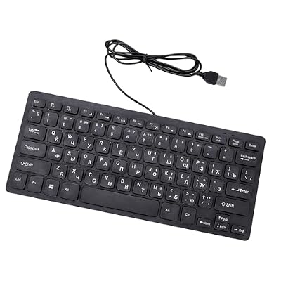 Bewinner 78 Keys Minority Language Wired USB Keyboard with Multimedia Shortcut Keys, Compact Computer Keyboard for Laptop Desktop Smart TV Android (Russian)