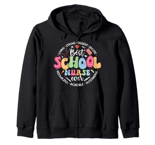 Best School Nurse Ever Appreciation Girl Women Nurse Week Zip Hoodie