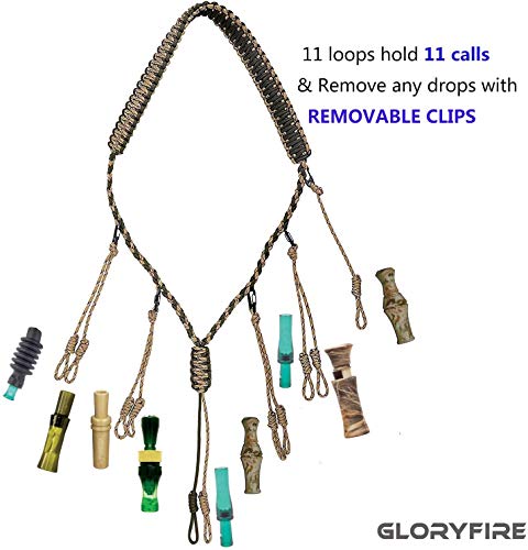 Gloryfire Duck Call Lanyard With Removable Drops Secures 5 Call Premium Military Grade Real Nylon Game Call Lanyard Hand Braided Camo 550Lb Paracord Goose Calls For Hunting Predator Ducks Dog Whistle #TOP2