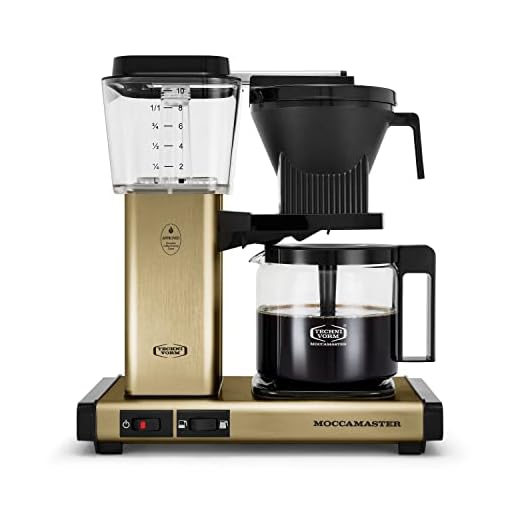Technivorm Moccamaster 53936 KBGV 10-Cup Coffee Maker Brushed Brass, 40 Ounce, 1.25l