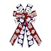 On-Airstore Large Baseball & Softball Burlap Bows - Red, White & Blue Ribbon Bows for Sports Events & Decoration