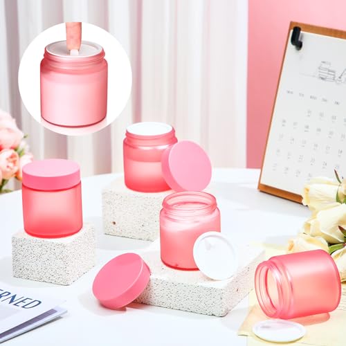 Image of Norme 24 Pcs 4 oz Glass Jars with Lids Cosmetic Jars, Pink