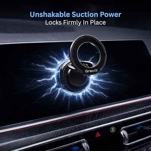 GraviX Magnetic Car Phone Holder for MagSafe, Powerful Magnet, Strong Suction, Anti-Vibration ARM, 360° Adjustable Dashboard & Windshield Car Mount - Image 5