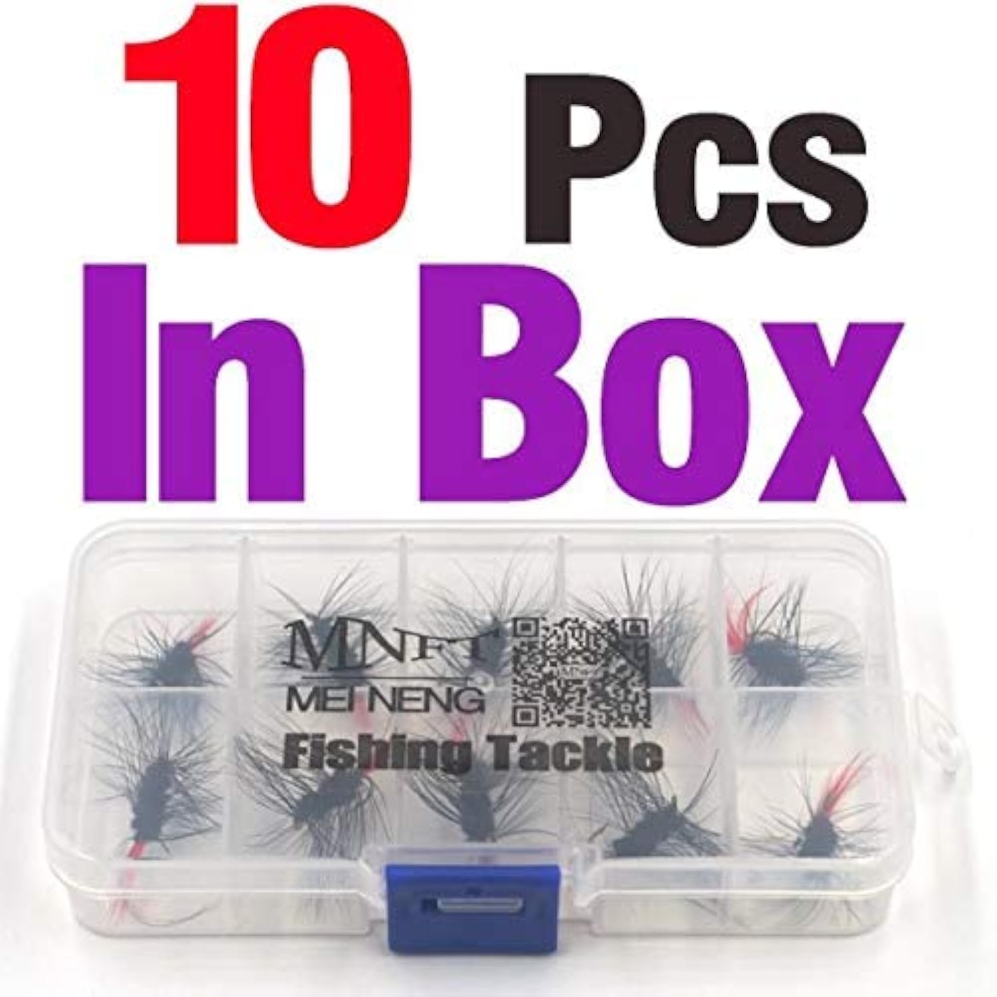 10PCS Black Bugger Fly Fishing Bug Lures, Mayfly Dry Fly