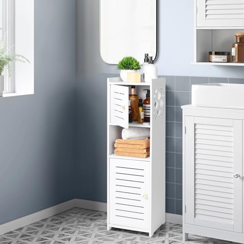 image for VOGGV Slim Bathroom Storage Cabinet, Freestanding Weatherproof Bathroo