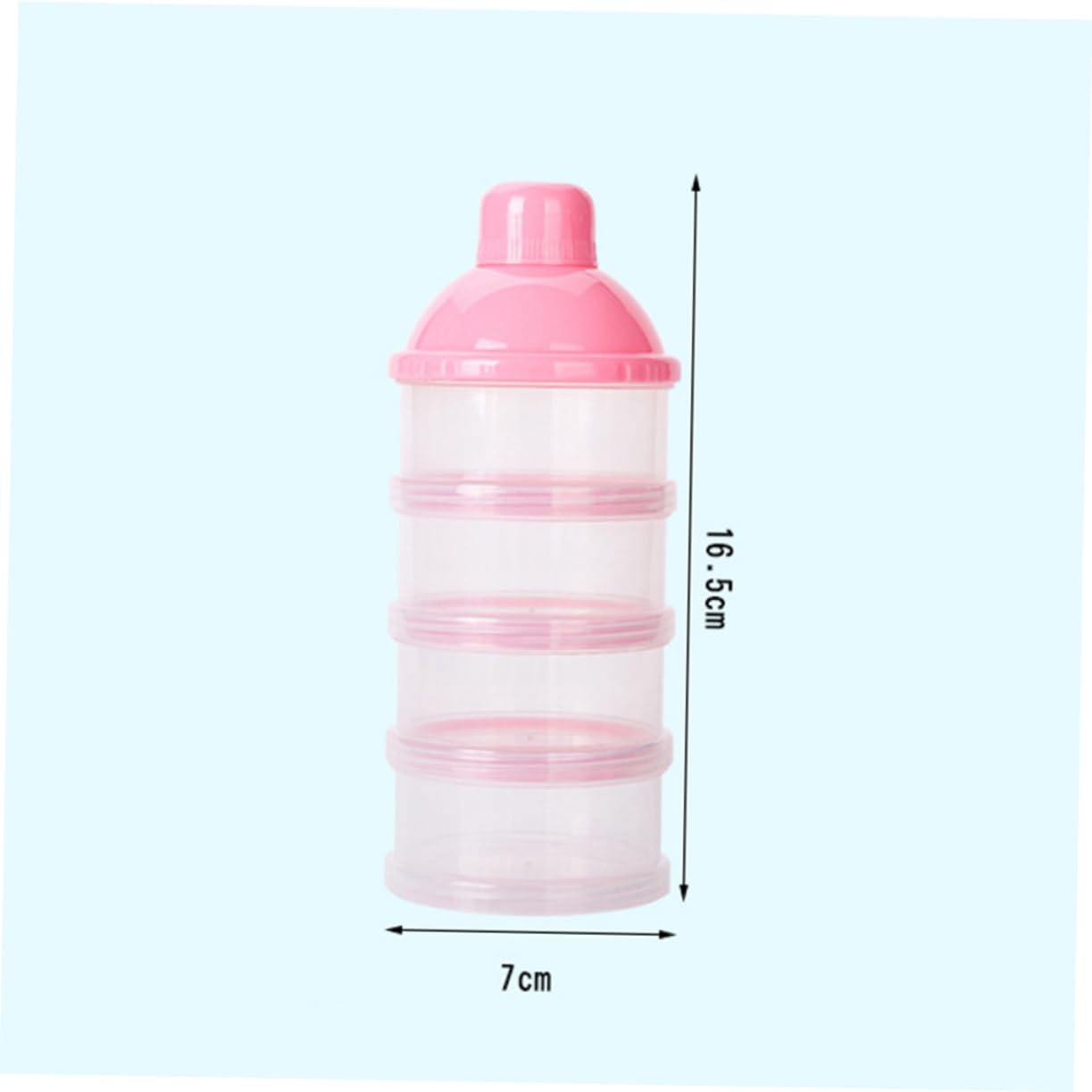 BESPORTBLE Portable Milk Powder Dispenser High Capacity Detachable Formula Storage Container Non Spill Stackable Snack Box for Travel for Go Feeding Pink