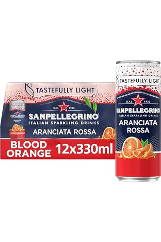San Pellegrino Italian Sparkling Drinks Bebida refrescante enlatada de naranja sanguina con buen gusto, 12 x 330 ml, 69 kCal por lata