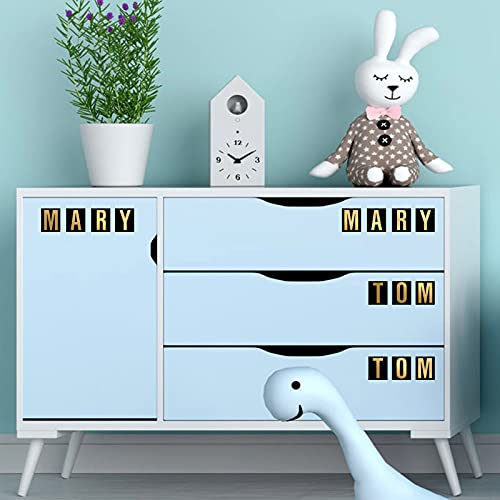 Image of Zonon 8 Sheets Mailbox Numbers Letters Stickers,1 Inch,Gold in Black
