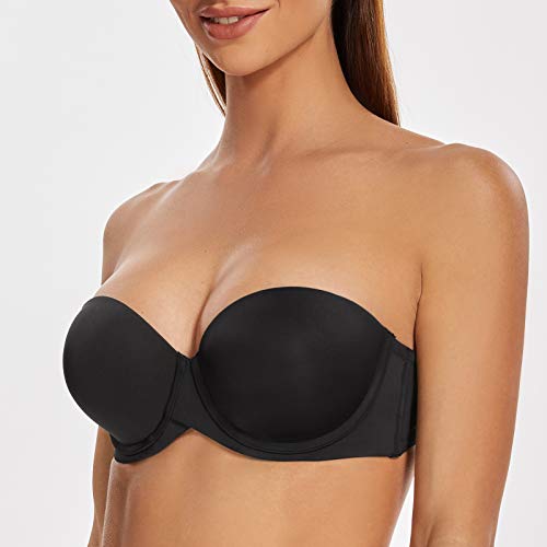 Image of MELENECA Women's Stay Put Padded Cup with Lift Underwire Push Up Strapless Bras