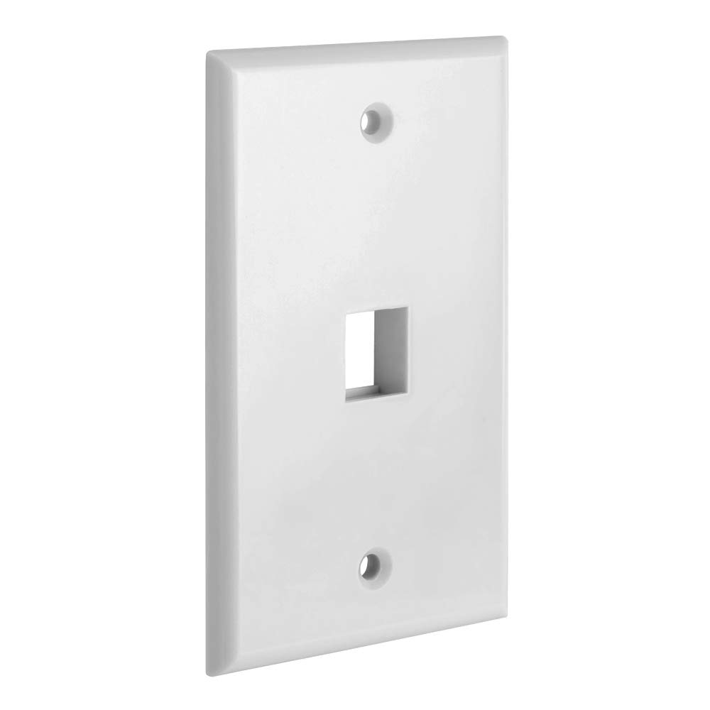Cmple 1 Hole Keystone Jack Wall Plate, White