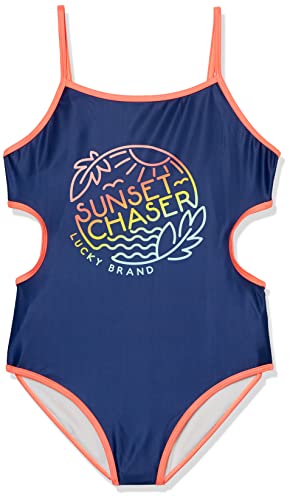 Image of Lucky Brand Girls' One-Piece and Two-Piece Bikini Swimsuits with UPF 50+ Sun Protection, Quick Drying Bathing Suit