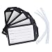 5 Pack of Premium Rigid Luggage Tag Holders with 6" Worm Loops by Specialist ID (Black)