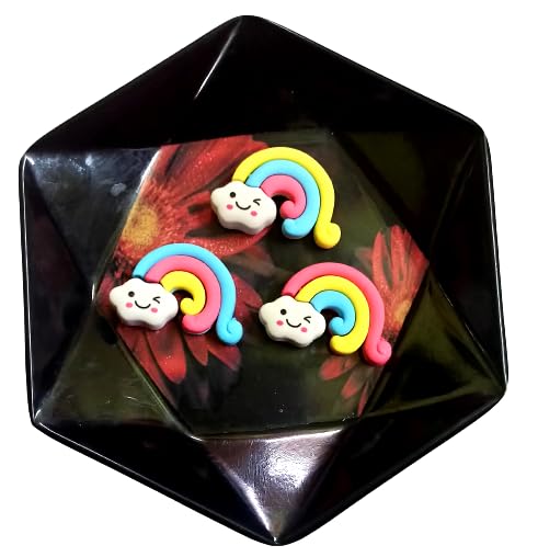 Image of AK Store (Pack of 4) 3D Cute Cartoon Shape Rubber Pencil Erasers, School Stationery for Kids, Boys Girls, Birthday Return Gifts (Rainbow with Cloud)