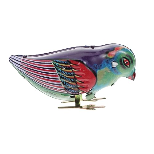 Vaguelly Vintage Wind Up Magpie Clockwork Tinplate Plaything Fun Party Favor for Birthdays Celebrations Engaging Retro Design for Endless Playtime