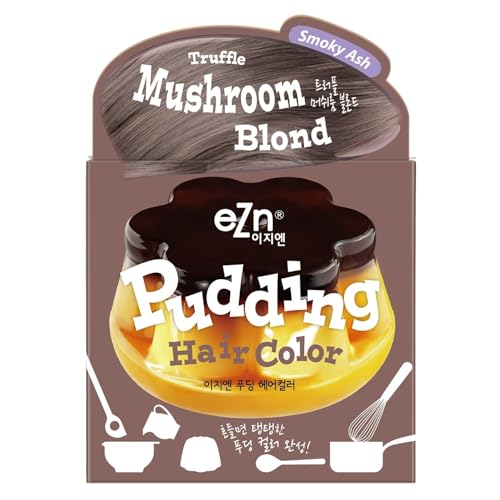 eZn Pudding Hair Dye for Sensitive Scalps – (Mushroom Blond) | No-Drip, Ammonia-Free, Long-Lasting Semi-Permanent Hair Color with Keratin for Gentle Gray...