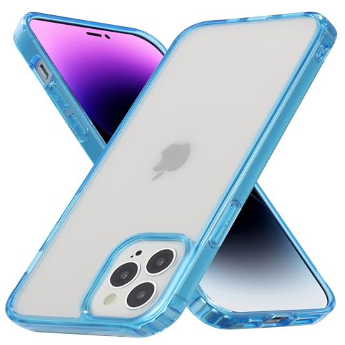 Yriklso for iPhone 12 Pro Max Phone Case, Shockproof iPhone 12 Pro Max Case, Military Grade Drop Protection, Protective Hard Back Slim Translucent Case for iPhone 12Pro Max 6.7'', Blue