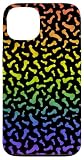 Rainbow Penis or Dick Pattern on Black Case for iPhone 13