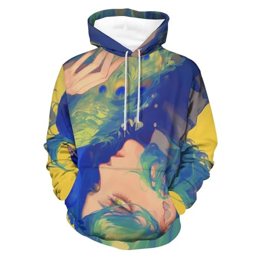 Hoodie manches longues bleu paon S idéal pour vos sorties décontractées