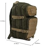 Mil-Tec US Assault Pack plecak taktyczny, rozmiar L, zielony (Ranger Green)/ Coyote