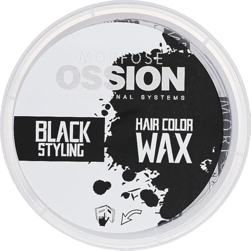 Morfose OSSION Black Styling Hair Color Wax 100ml – Schwarzes Haarfärbewachs – Langanhaltende Farbe und starker Halt - für jeden Style