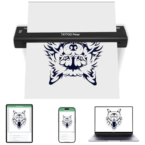 YILONG Tattoo Stencil Printer, Bluetooth Thermal Transfe Machine - Portable ATS886 Tattoo Printer Machine for Tattoo Artists & Beginners Tattoo Supplies,Compatible with Smartphone/Pc Cover