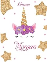 Morgan : Personalized Unicorn Sketchbook for Girl with Pink Name. Doodle, Sketch, Create! (Name Gifts for Girls and Women(Queen),Pink Unicorn Design). 1678614998 Book Cover
