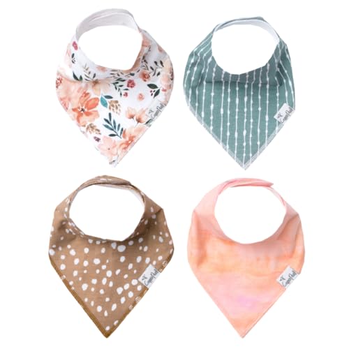Image of Copper Pearl 4 Pack Soft Cotton Baby Bibs for Drooling and Teething, Absorbent Drool Bibs for Baby Girl and Boy, Adjustable to Fit Newborns to Toddlers, Tons of Styles (Autumn)