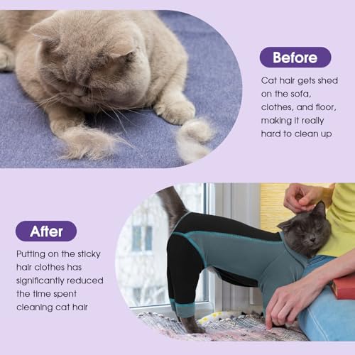 Pijama de gato para evitar el pelo pegajoso en el sofá de casa 5