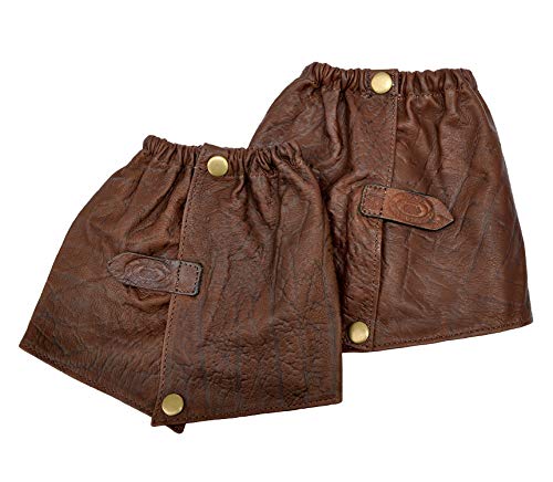 Tag Safari Buffalo Skin Gaiters, Genuine Leather, Made In Africa - Brown - Meidum