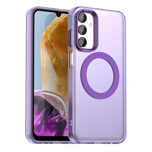 Coque compatible Samsung F15 5G violette pour recharge sans fil active