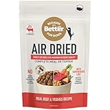 Because It's Better Slow Baked and Air Dried Dog Food, Real Beef and Veggies, 1lb Bag, Complete and Balanced Dry Dog Food, for All Life Stages