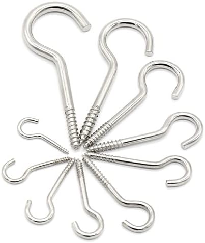 Cup Hook Screw with Wood Thread 3.1 mm x 35 mm [Pack of 10] Stainless Steel A2 AISI 304 Screw Hooks