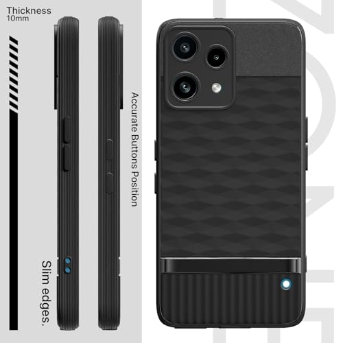 Image of Pikkme Back Cover for Nothing Phone 3a Lite 5G Camera Protection 3D Hexa Cube Design Silicone Protective Bumper Case (Black)