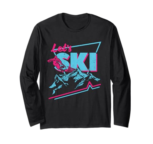 Vintage 80s 90s Ski Outfit - Ski Clothes - Retro Ski Long Sleeve T-Shirt