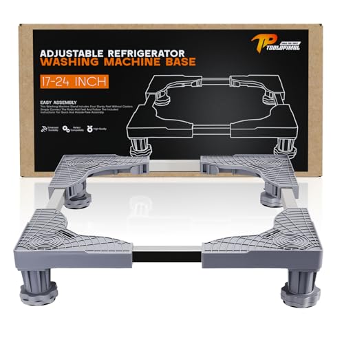 Base ajustable para lavadora, soporte de lavadora de 17 a 24 pulgadas con 4 patas estables para frigoríficos y muebles domésticos