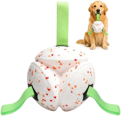 Nobleza Hundeball Interaktives 15cm mit Griffschlaufe E-TPU Vollmaterial | Interaktives Hundespielzeug Ball für Apportieren & Wasser – langlebig, schwimmfähig für große und mittelg